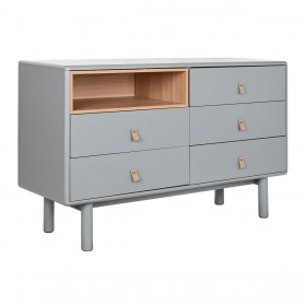 Cassettiera Home ESPRIT Azzurro Grigio Naturale polipropilene Legno MDF 120 x 40 x 75 cm