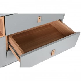 Cassettiera Home ESPRIT Azzurro Grigio Naturale polipropilene Legno MDF 120 x 40 x 75 cm