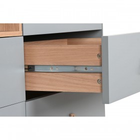 Cassettiera Home ESPRIT Azzurro Grigio Naturale polipropilene Legno MDF 120 x 40 x 75 cm