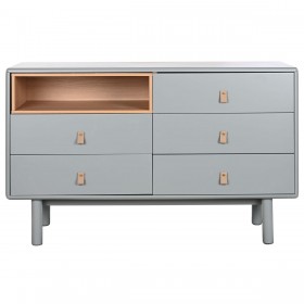 Cassettiera Home ESPRIT Azzurro Grigio Naturale polipropilene Legno MDF 120 x 40 x 75 cm