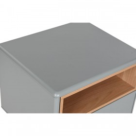 Comodino Home ESPRIT Azzurro Grigio Naturale Legno MDF 48 x 40 x 55 cm