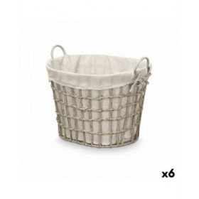 Cesto Kipit HX30562 Grigio Poliestere Stoffa polipropilene Ferro Plastica 50 % cotone 55,6 x 42,5 x 40 cm (6 Unità)