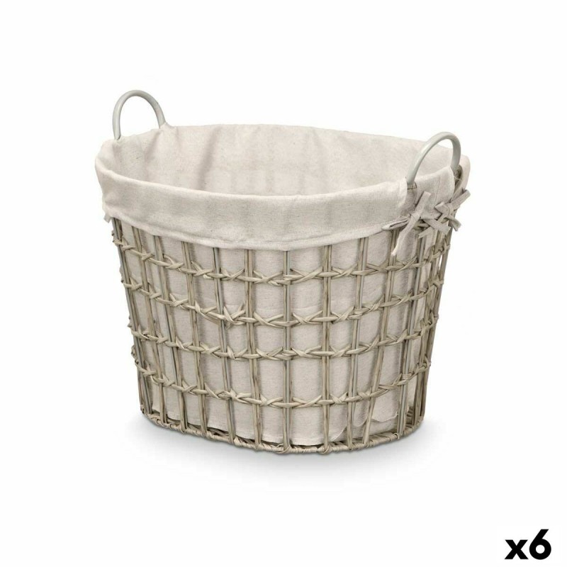 Cesto Kipit HX30562 Grigio Poliestere Stoffa polipropilene Ferro Plastica 50 % cotone 55,6 x 42,5 x 40 cm (6 Unità)