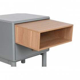 Comodino Home ESPRIT Azzurro Grigio Naturale Legno MDF 48 x 40 x 55 cm