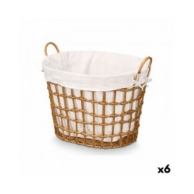 Cesto Kipit HX30564 Naturale Poliestere Stoffa polipropilene Ferro Plastica 50 % cotone 55,6 x 42,5 x 40 cm (6 Unità)