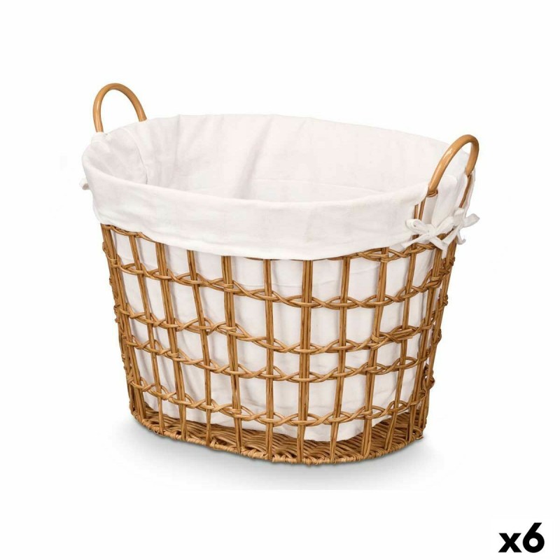 Cesto Kipit HX30564 Naturale Poliestere Stoffa polipropilene Ferro Plastica 50 % cotone 55,6 x 42,5 x 40 cm (6 Unità)