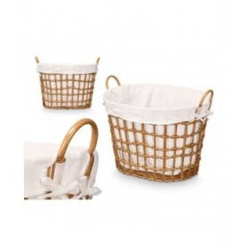 Cesto Kipit HX30564 Naturale Poliestere Stoffa polipropilene Ferro Plastica 50 % cotone 55,6 x 42,5 x 40 cm (6 Unità)