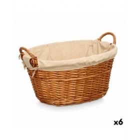 Cesto Kipit HX31039 Naturale Poliestere vimini Stoffa 50 % cotone 60 x 35 x 48 cm (6 Unità)