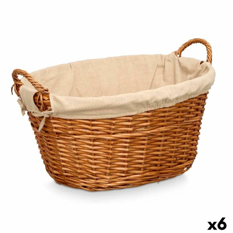 Cesto Kipit HX31039 Naturale Poliestere vimini Stoffa 50 % cotone 60 x 35 x 48 cm (6 Unità)