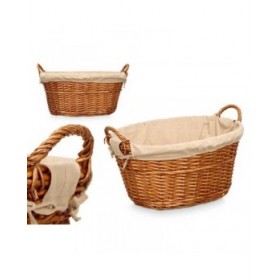 Cesto Kipit HX31039 Naturale Poliestere vimini Stoffa 50 % cotone 60 x 35 x 48 cm (6 Unità)