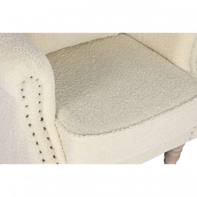Poltrona Home ESPRIT Bianco Naturale Legno d'albero della gomma 73 X 65 X 87 cm