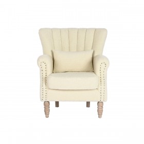 Poltrona Home ESPRIT Bianco Naturale Legno d'albero della gomma 73 X 65 X 87 cm