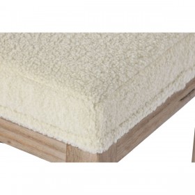 Panca Home ESPRIT Bianco Naturale Poliestere Legno d'albero della gomma 100 x 38 x 43 cm