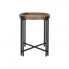 Tavolino Aggiuntivo Home ESPRIT Legno Metallo 50 x 50 x 60 cm