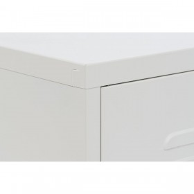 Comodino Home ESPRIT Bianco Metallo 35 x 35 x 51 cm