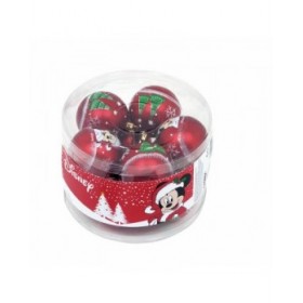 Palla di Natale Mickey Mouse Happy smiles 10 Unità Rosso Plastica (Ø 6 cm)