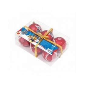 Palla di Natale The Paw Patrol Friendship Rosso 6 Unità Plastica (Ø 8 cm)
