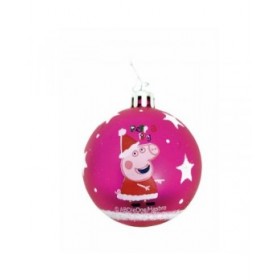 Palla di Natale Peppa Pig Cosy corner Fucsia 6 Unità Plastica (Ø 8 cm)