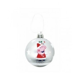 Palla di Natale Peppa Pig Cosy corner Argentato 6 Unità Plastica (Ø 8 cm)