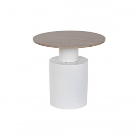 Tavolo aggiuntivo Home ESPRIT Bianco Naturale Metallo Legno MDF 55 x 55 x 52,5 cm