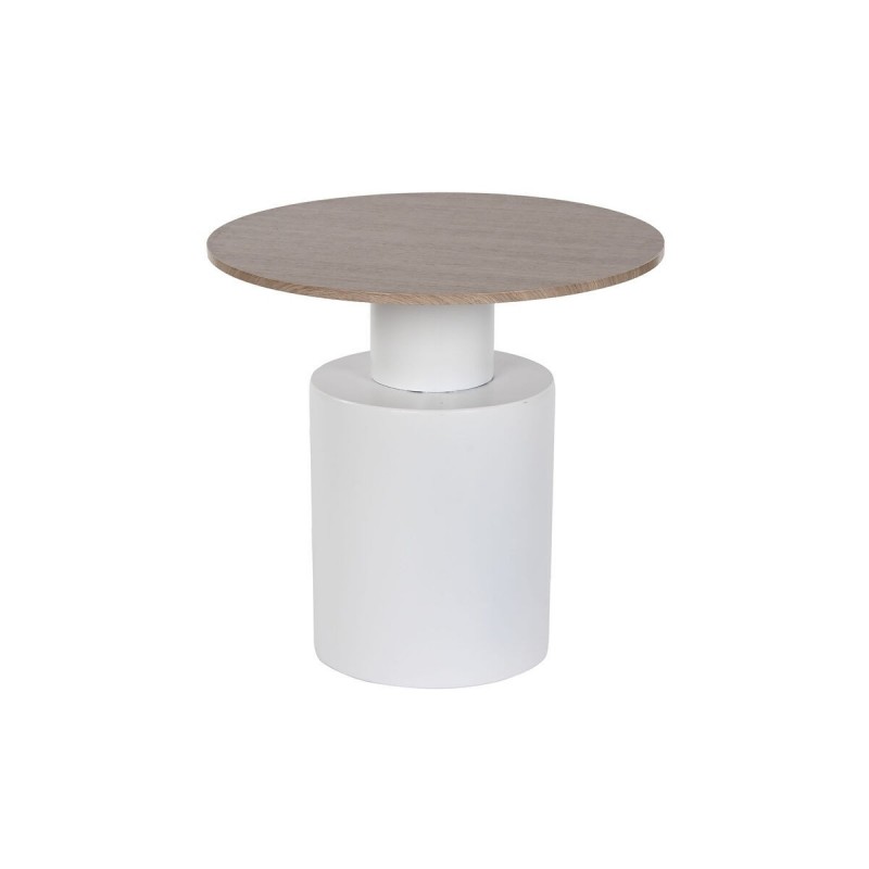 Tavolo aggiuntivo Home ESPRIT Bianco Naturale Metallo Legno MDF 55 x 55 x 52,5 cm