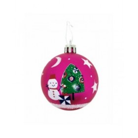 Palla di Natale Peppa Pig Cosy corner Fucsia 10 Unità Plastica (Ø 6 cm)