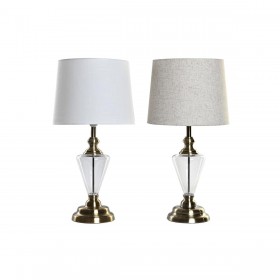 Lampada da tavolo Home ESPRIT Bianco Beige Metallo Cristallo 35 x 35 x 69 cm (2 Unità)