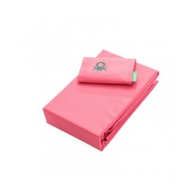 Set di Lenzuola Benetton Rosa Individuale 3 Pezzi