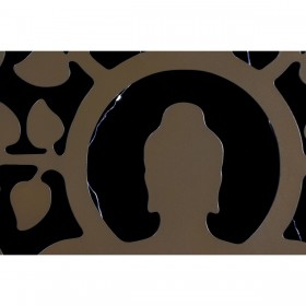 Decorazione da Parete Home ESPRIT Nero Dorato Buddha Orientale 100 x 1 x 100 cm (2 Unità)