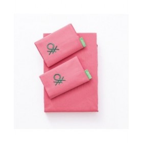 Set di Lenzuola Benetton Rosa 4 Pezzi