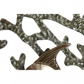 Decorazione da Parete Home ESPRIT Dorato Argentato Corallo Mediterraneo 49,5 x 5 x 48,3 cm (2 Unità)