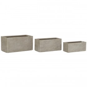 Vaso rettangolare da Balcone Home ESPRIT Beige Magnesio 74,5 x 37,5 x 37,5 cm