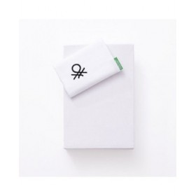 Set di Lenzuola Benetton Bianco Individuale 3 Pezzi