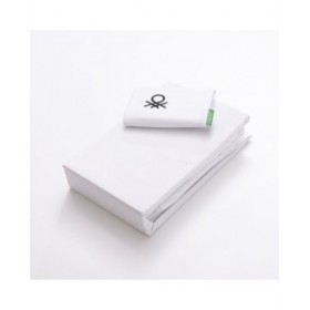 Set di Lenzuola Benetton Bianco Individuale 3 Pezzi