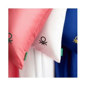 Set di Lenzuola Benetton Bianco Individuale 3 Pezzi