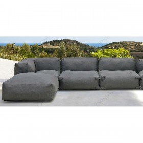 Puff Home ESPRIT Grigio 87 x 87 x 32 cm