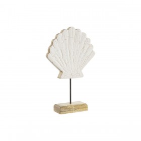 Statua Decorativa Home ESPRIT Bianco Naturale Conchiglia Mediterraneo 18 x 5 x 28 cm