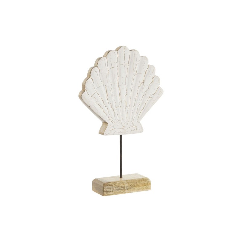 Statua Decorativa Home ESPRIT Bianco Naturale Conchiglia Mediterraneo 18 x 5 x 28 cm