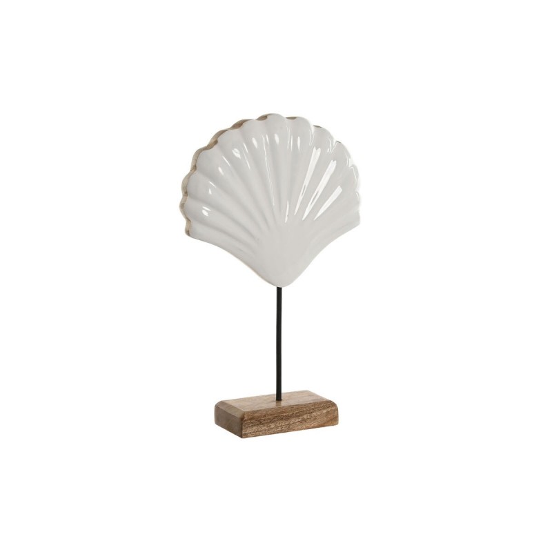 Statua Decorativa Home ESPRIT Bianco Naturale Conchiglia Mediterraneo 17 x 5 x 29 cm