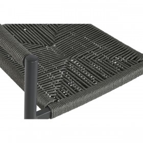 Sedia da giardino Home ESPRIT Nero Grigio scuro Alluminio Rattan 56 x 60 x 78 cm