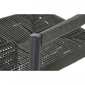 Sedia da giardino Home ESPRIT Nero Grigio scuro Alluminio Rattan 56 x 60 x 78 cm