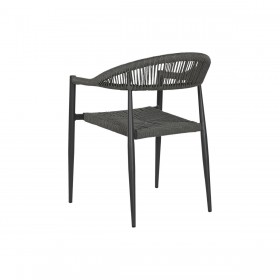 Sedia da giardino Home ESPRIT Nero Grigio scuro Alluminio Rattan 56 x 60 x 78 cm