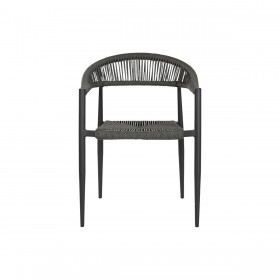 Sedia da giardino Home ESPRIT Nero Grigio scuro Alluminio Rattan 56 x 60 x 78 cm