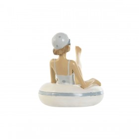 Statua Decorativa Home ESPRIT Bianco Blu cielo Mediterraneo 17,5 x 10 x 10,5 cm (2 Unità)