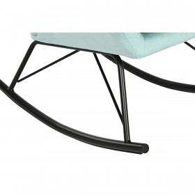 Sedia a Dondolo Home ESPRIT Nero Blu cielo Poliestere Metallo 68 x 90 x 92 cm