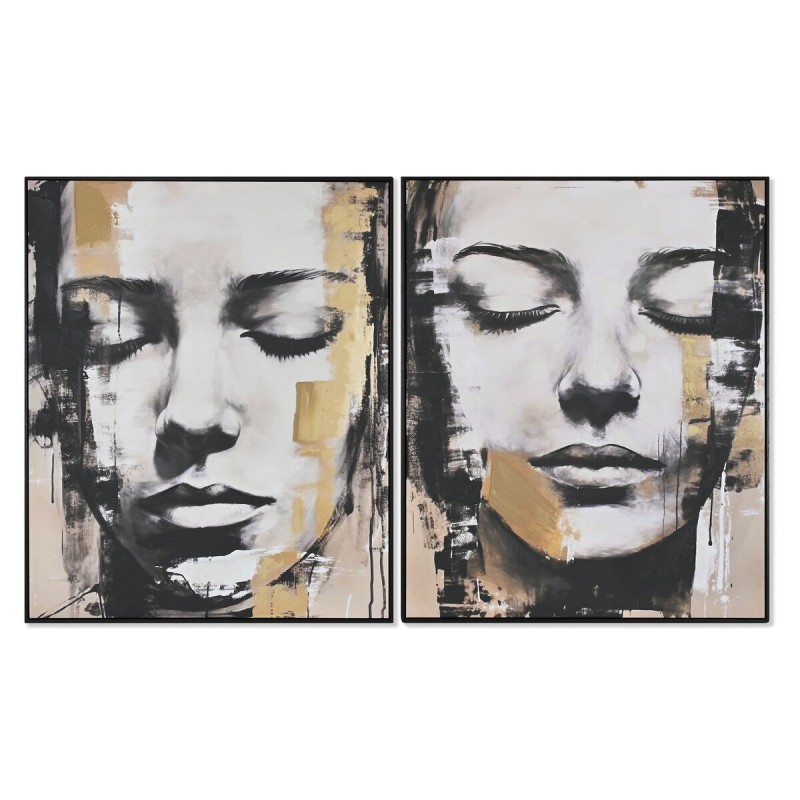Quadro Home ESPRIT Donna Dorato 100 x 4 x 120 cm (2 Unità)