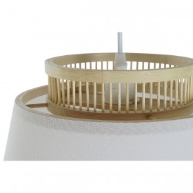Lampadario DKD Home Decor Bianco Marrone Naturale Bambù 50 W 30 x 30 x 20 cm