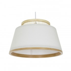 Lampadario DKD Home Decor Bianco Marrone Naturale Bambù 50 W 30 x 30 x 20 cm
