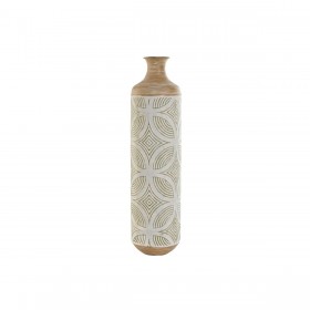 Vaso Home ESPRIT Verde Beige Naturale Metallo Tropicale 18 x 18 x 66 cm