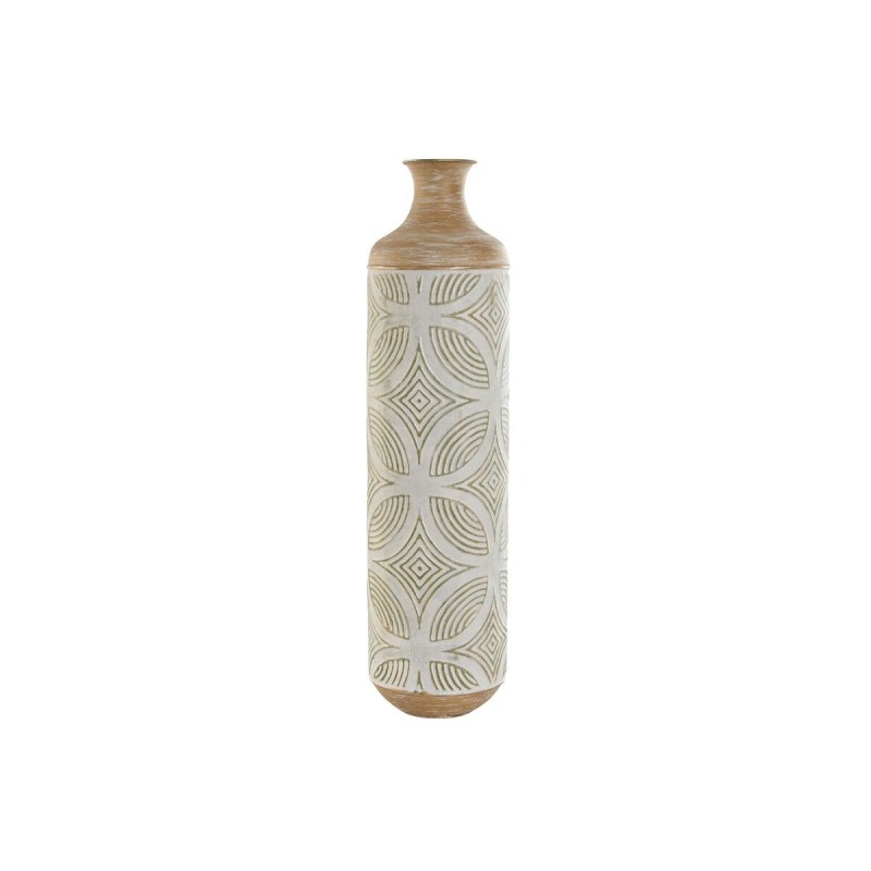 Vaso Home ESPRIT Verde Beige Naturale Metallo Tropicale 18 x 18 x 66 cm